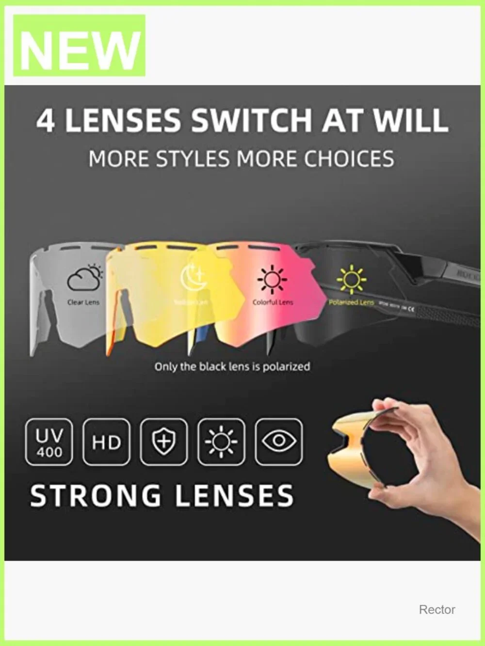 Polarized Sports Sunglasses for Cycling Baseball Running UV400 Protection